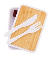 PORTA PRANZO RICICLATO CON TAPPO IN BAMBOO